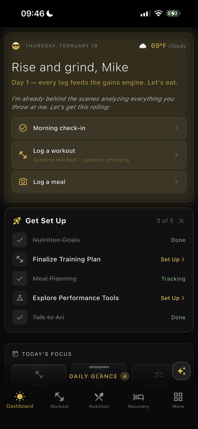 Your dashboard on day one