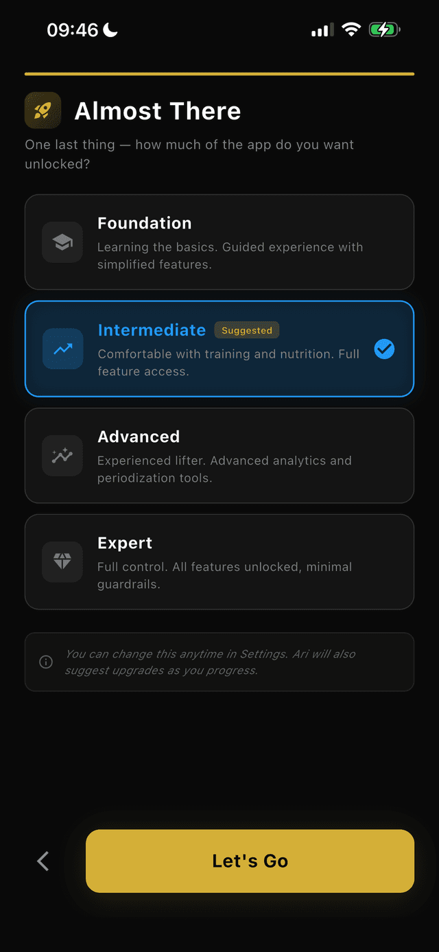 Choose your proficiency level